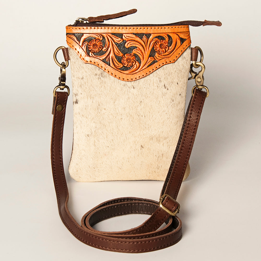 American Darling Hand Tooled Hair On Genuine Leather Women Bag Western Handbag Purse