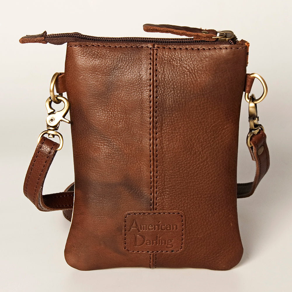American Darling Hand Tooled Hair On Genuine Leather Women Bag Western Handbag Purse