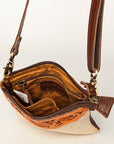 American Darling Hand Tooled Hair On Genuine Leather Women Bag Western Handbag Purse