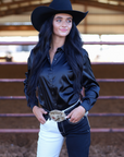 Ultralight Stretch Satin Rodeo Shirt With Reliable Fit For Riding Comfort Wearability