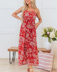 Floral Spaghetti Strap Empire Waist Maxi Dress