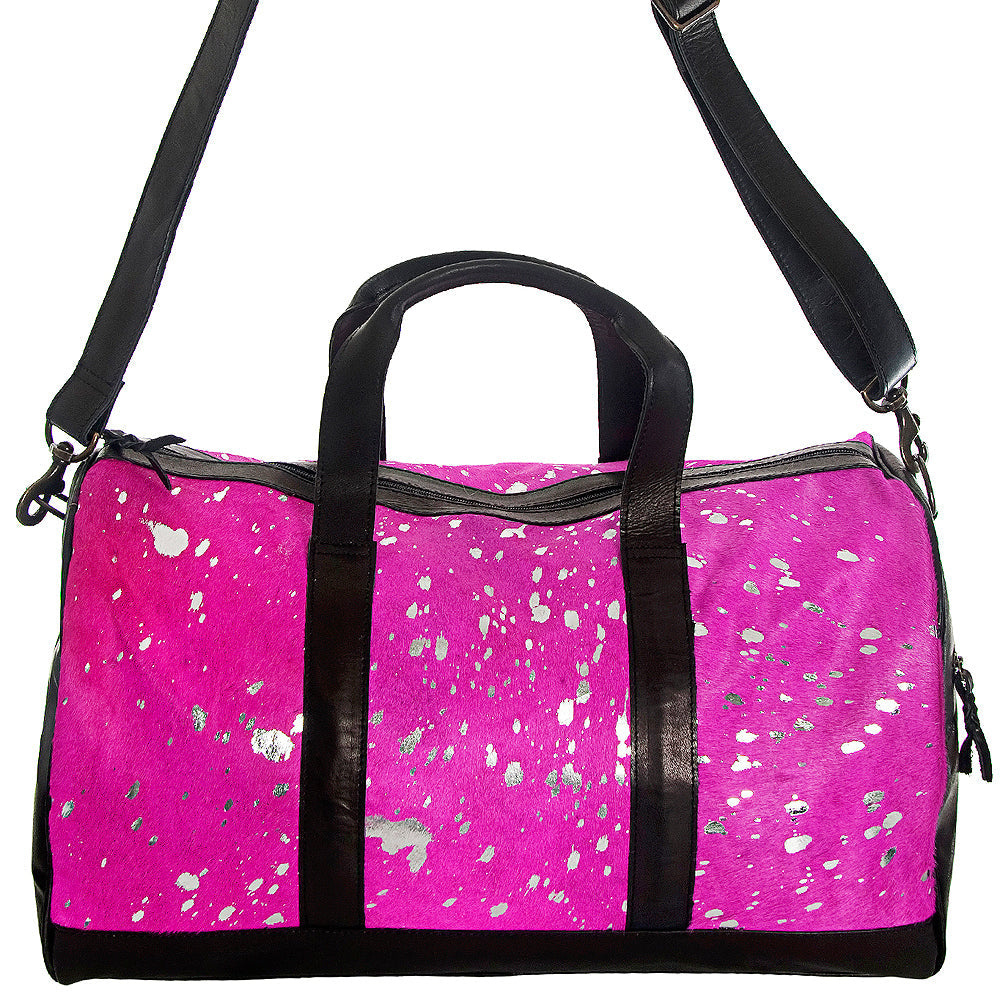 American Darling Handmade Leather Duffle Bag for Women, Cowhide Travel Handbag with Shoulder Strap