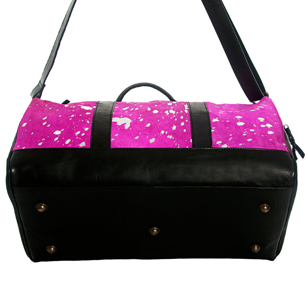 American Darling Handmade Leather Duffle Bag for Women, Cowhide Travel Handbag with Shoulder Strap