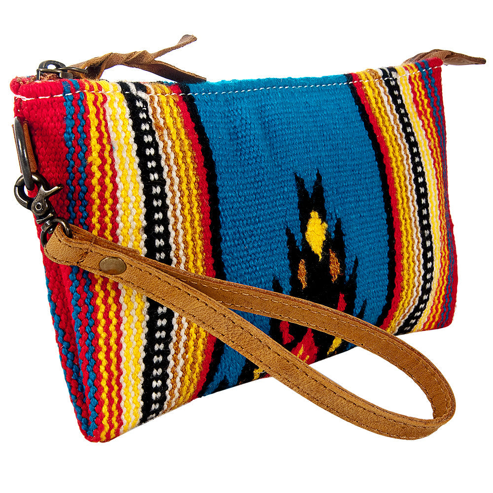 American Darling ADBG344DAR7 Wristlet Saddle Blanket Genuine Leather Women Bag Western Handbag Purse