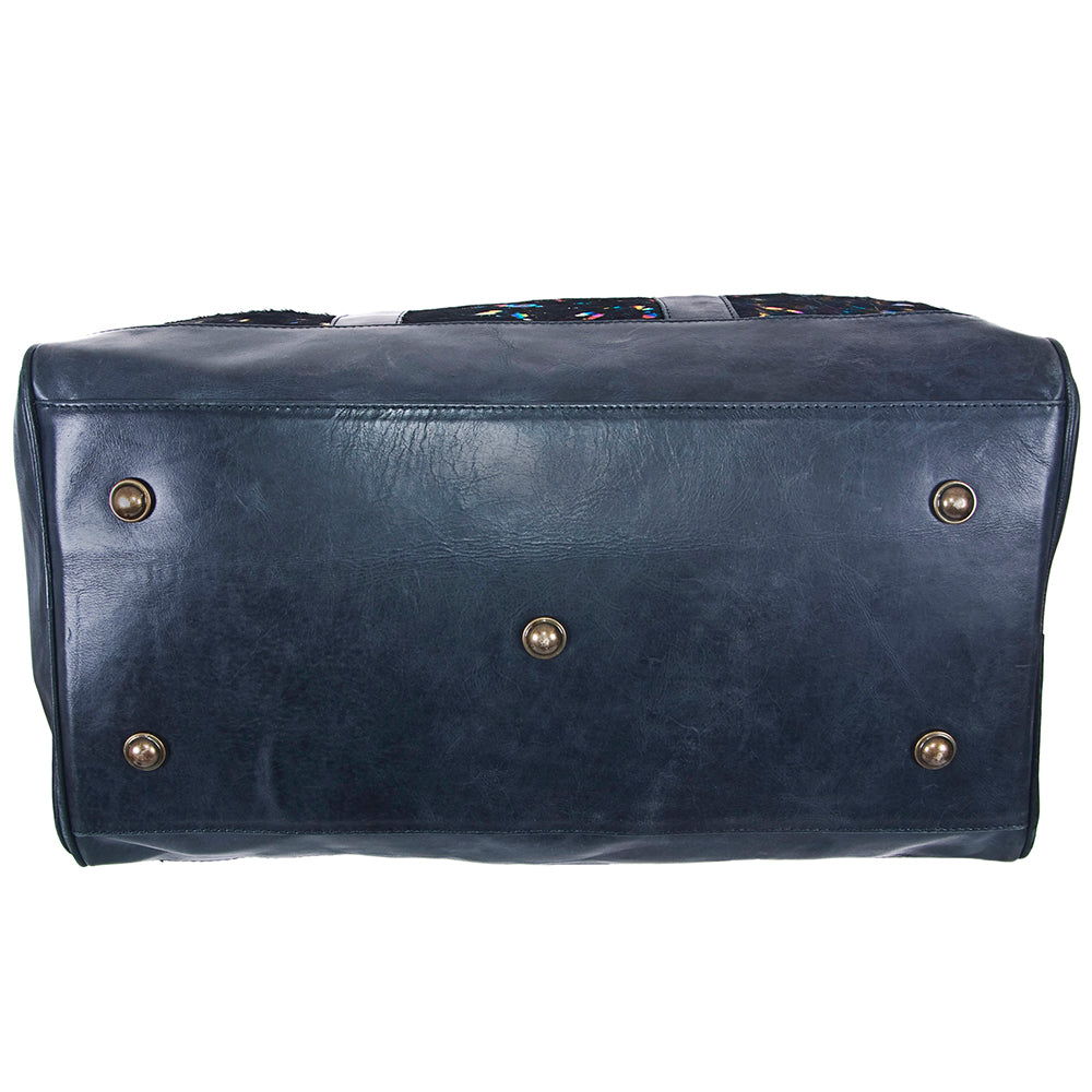 American Darling ADBGS174BKBR Duffel Hair On Genuine Leather Women Bag Western Handbag Purse