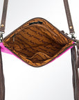 American Darling Western Small Crossbody Bag – Genuine Hair-On Cowhide Leather with Fringes, Adjustable Strap, Handcrafted in Texas