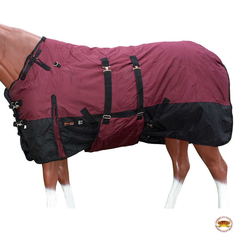 HILASON 1200D Winter Waterproof Poly Horse Turnout Blanket Belly Wrap | Turnout Blankets for Horses