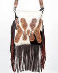 American Darling ADBG393 Messenger Hand Tooled Hair-On Genuine Leather Women Bag Western Handbag Purse