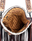 American Darling ADBG393 Messenger Hand Tooled Hair-On Genuine Leather Women Bag Western Handbag Purse
