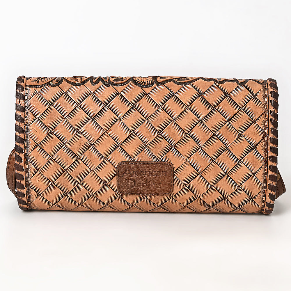 American Darling ADBG395BR Envelope Hand Tooled Genuine Leather Women Bag Western Handbag Purse