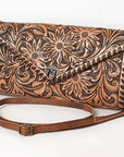 American Darling ADBG395BR Envelope Hand Tooled Genuine Leather Women Bag Western Handbag Purse
