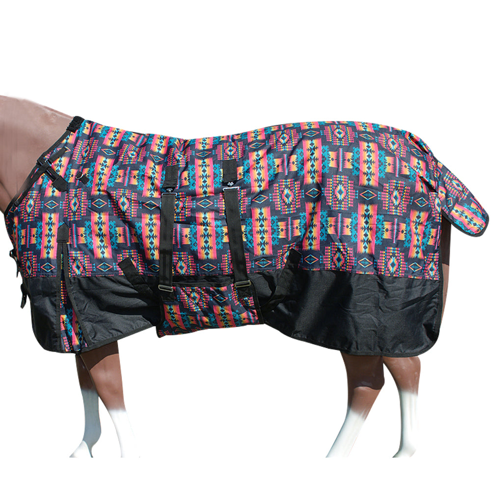 HILASON 1200D Winter Waterproof Poly Horse Printed Turnout Blanket Belly Wrap | Turnout Blankets for Horses