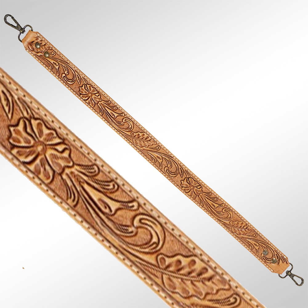 American Darling ADBT101-28 Hand Tooled Genuine Leather Crossbody Handle Strap For Bags