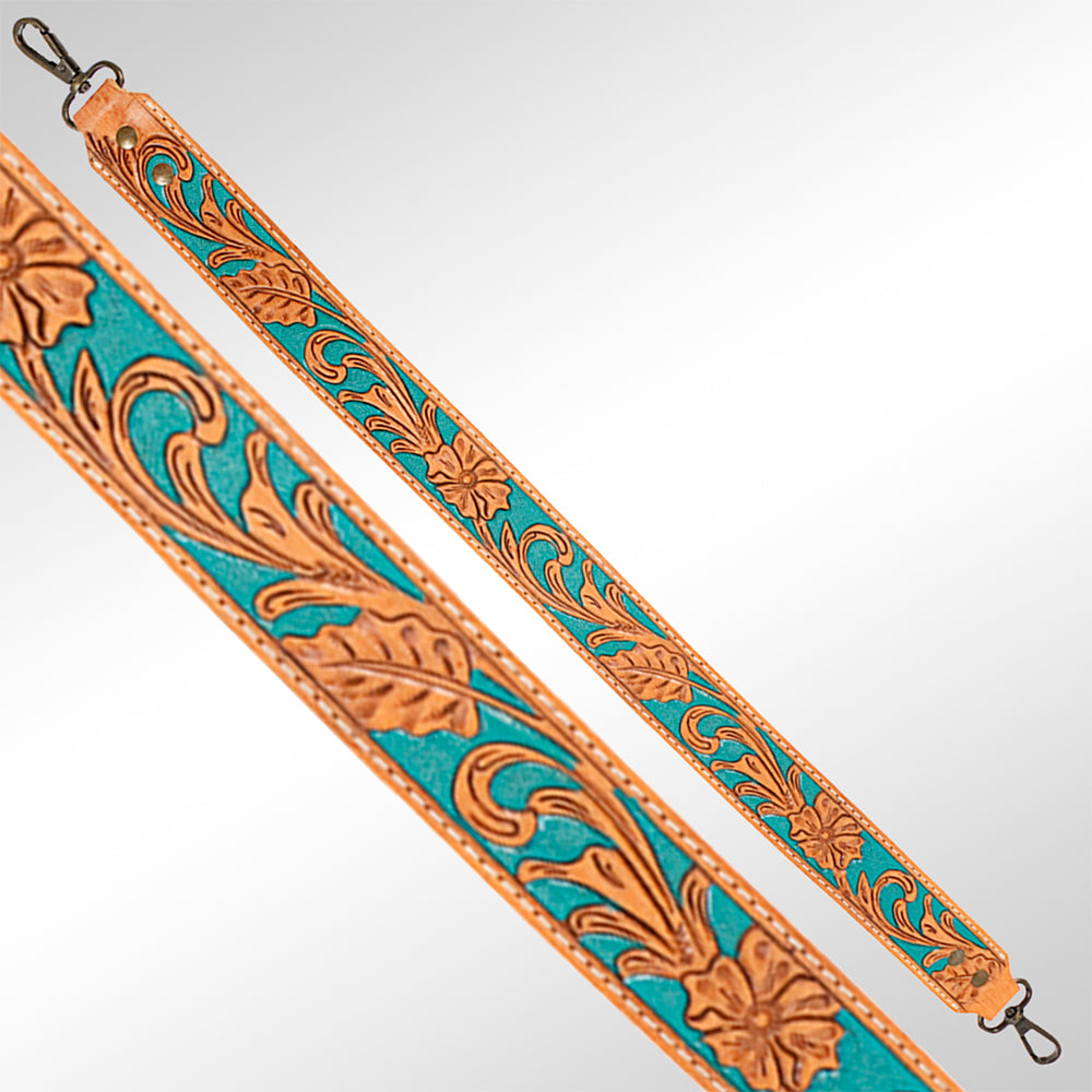American Darling ADBT103-28 Hand Tooled Genuine Leather Crossbody Handle Strap For Bags