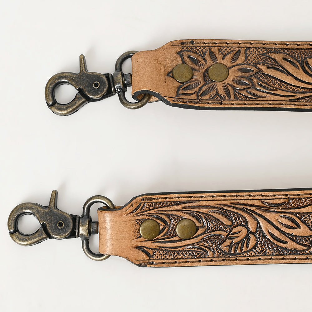 Handcrafted Leather Tooled Purse Strap For Wallet Clutch And Phone Accessories Everyday