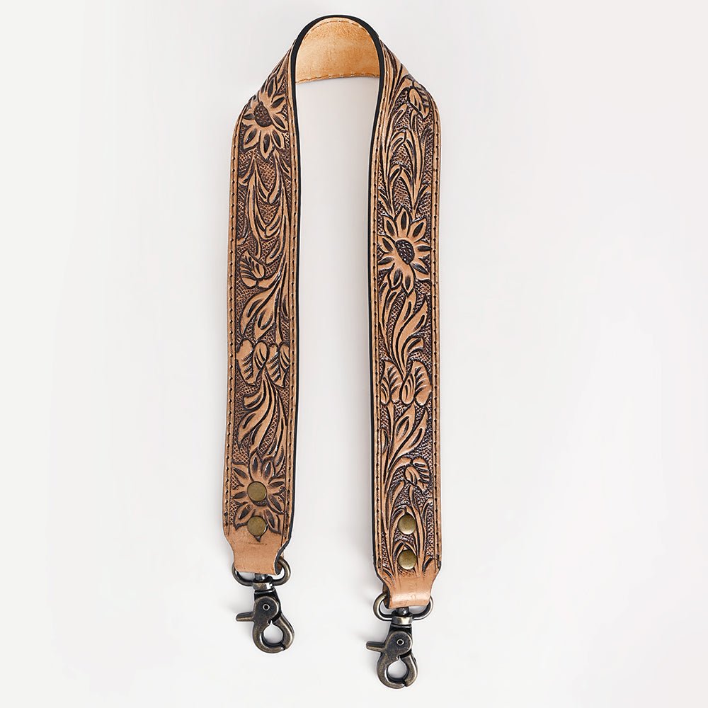 Handcrafted Leather Tooled Purse Strap For Wallet Clutch And Phone Accessories Everyday