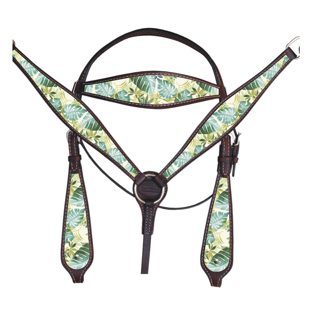 Western Horse Headstall Breast Collar Set Tack American Leather  Hilason