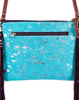 American Darling Western Small Crossbody Bag – Genuine Hair-On Cowhide Leather with Fringes, Adjustable Strap, Handcrafted in Texas