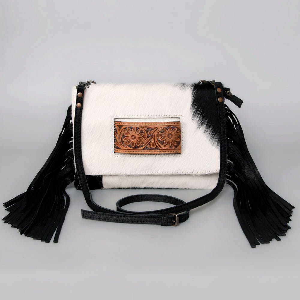 American Darling Hand Tooled Hair-On Genuine Leather Women Bag Western Handbag Purse
