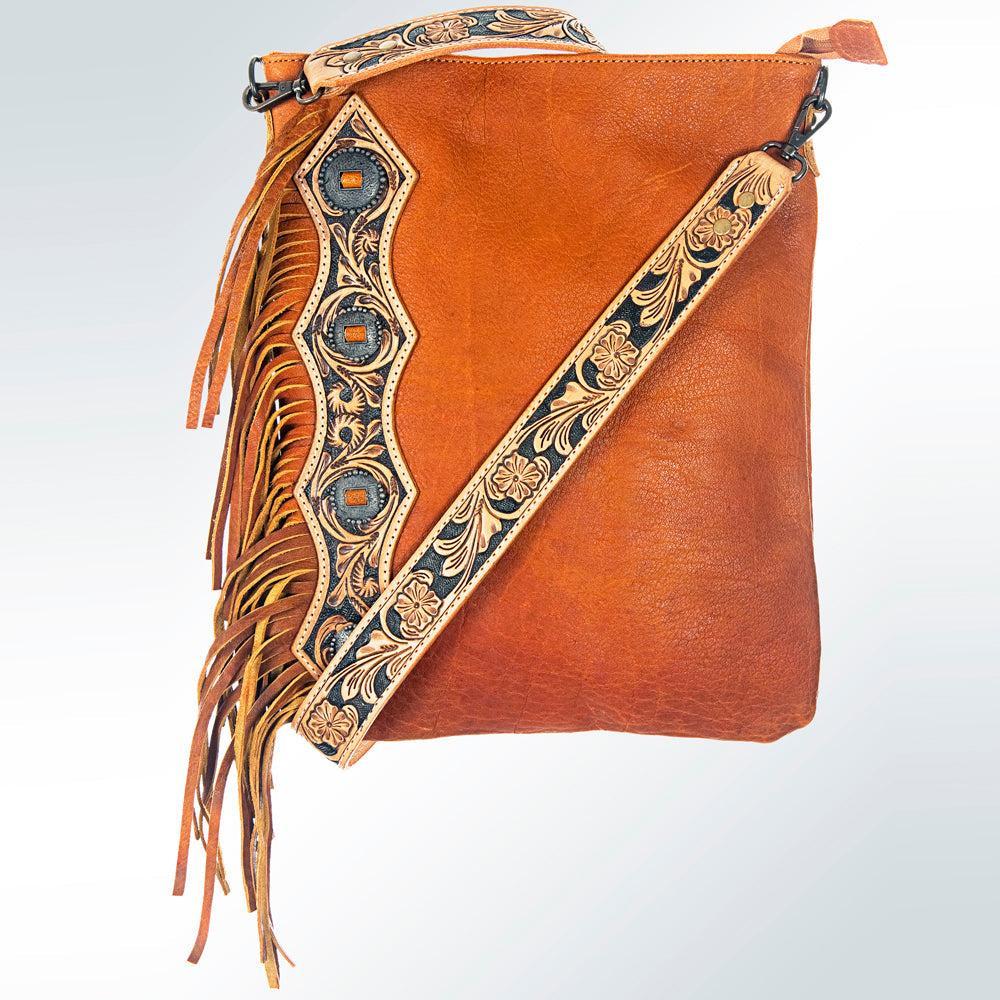 American Darling ADBG464 Chaps Bag Hand Tooled Genuine Leather Women Bag Western Handbag Purse