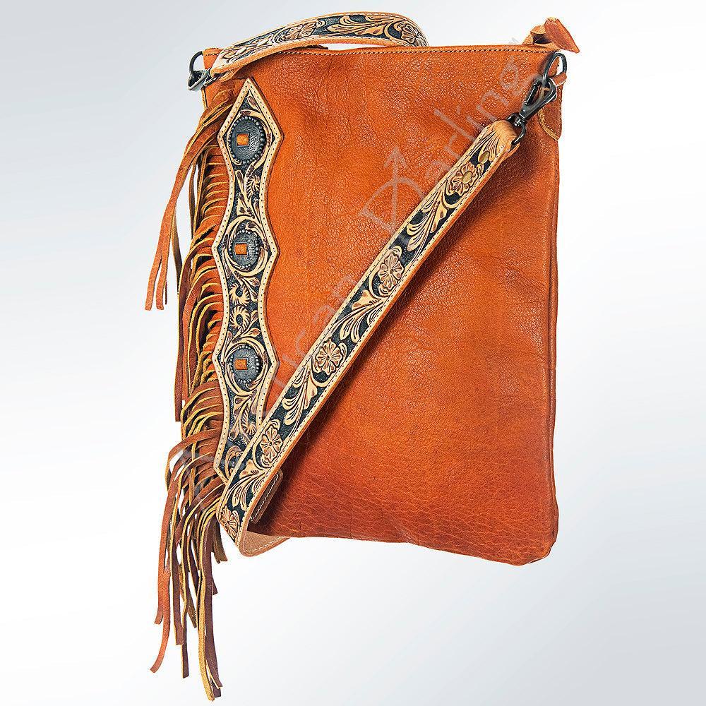 American Darling ADBG464 Chaps Bag Hand Tooled Genuine Leather Women Bag Western Handbag Purse