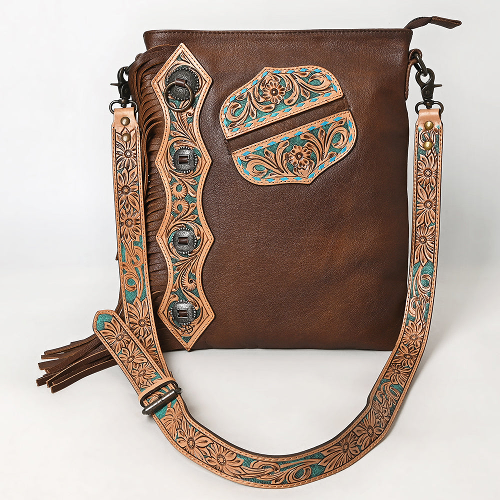 American Darling ADBG469 Chaps Bag Hand Tooled Genuine Leather Women Bag Western Handbag Purse