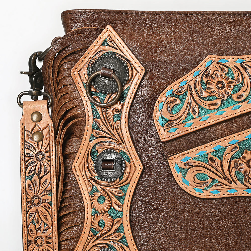 American Darling ADBG469 Chaps Bag Hand Tooled Genuine Leather Women Bag Western Handbag Purse