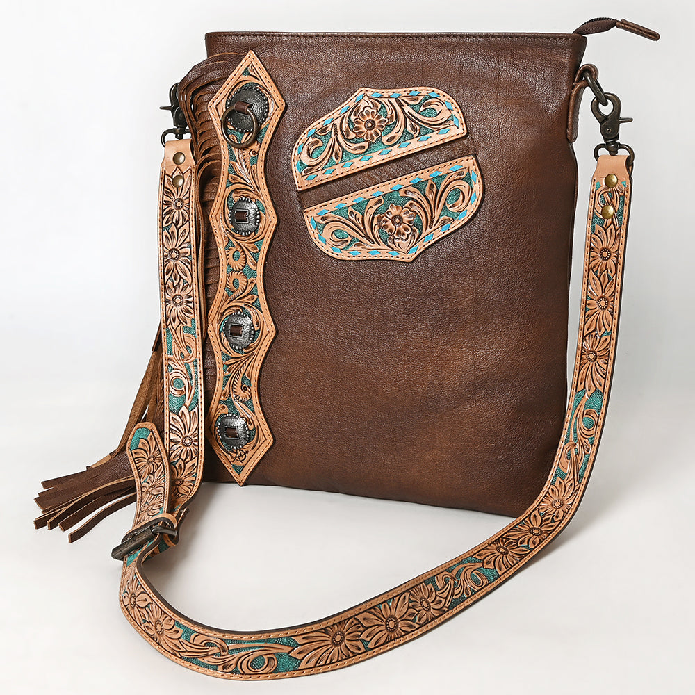 American Darling ADBG469 Chaps Bag Hand Tooled Genuine Leather Women Bag Western Handbag Purse