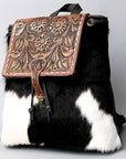 American Darling Hand Tooled Hair On Genuine Leather Women Bag Western Handbag Purse