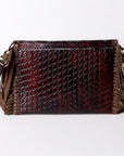 American Darling ADBG476ANTBR Envelope Hand Tooled Genuine Leather Women Bag Western Handbag Purse