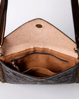 American Darling ADBG476ANTBR Envelope Hand Tooled Genuine Leather Women Bag Western Handbag Purse
