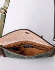 American Darling ADBG476ANTBR Envelope Hand Tooled Genuine Leather Women Bag Western Handbag Purse
