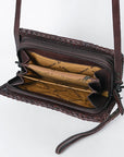 American Darling Organiser Bag Handcrafted from Crocodile Embossed Genuine Leather with YKK Zipper and Detachable Strap
