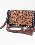 American Darling Organizer Saddle Blanket Genuine Leather Western Women Bag Handbag Purse | for Cute Travel
