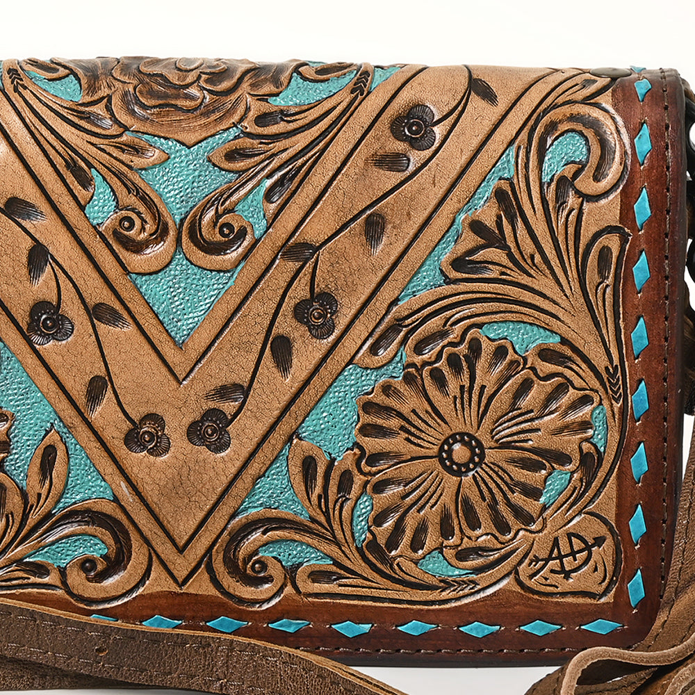 American Darling ORGANISER Upcycled Wool Genuine Leather women bag western handbag purse