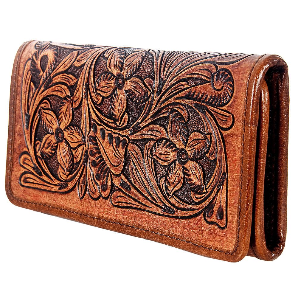 American Darling ADBG486A Wallet Hand Tooled Genuine Leather Women Bag Western Handbag Purse