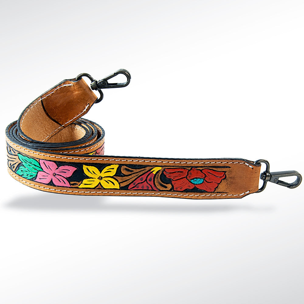 American Darling ADBT117 Hand Tooled Genuine Leather Crossbody Handle Strap For Bags