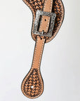 Western Leather Spur Straps Hilason Tan Basket Weaving