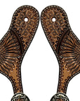 Western Leather Spur Straps Diamond Sparkle Carved Spur Straps Hilason