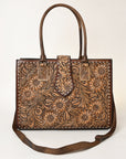 American Darling ADBGH104 Tote Hand Tooled Genuine Leather Women Bag Western Handbag Purse