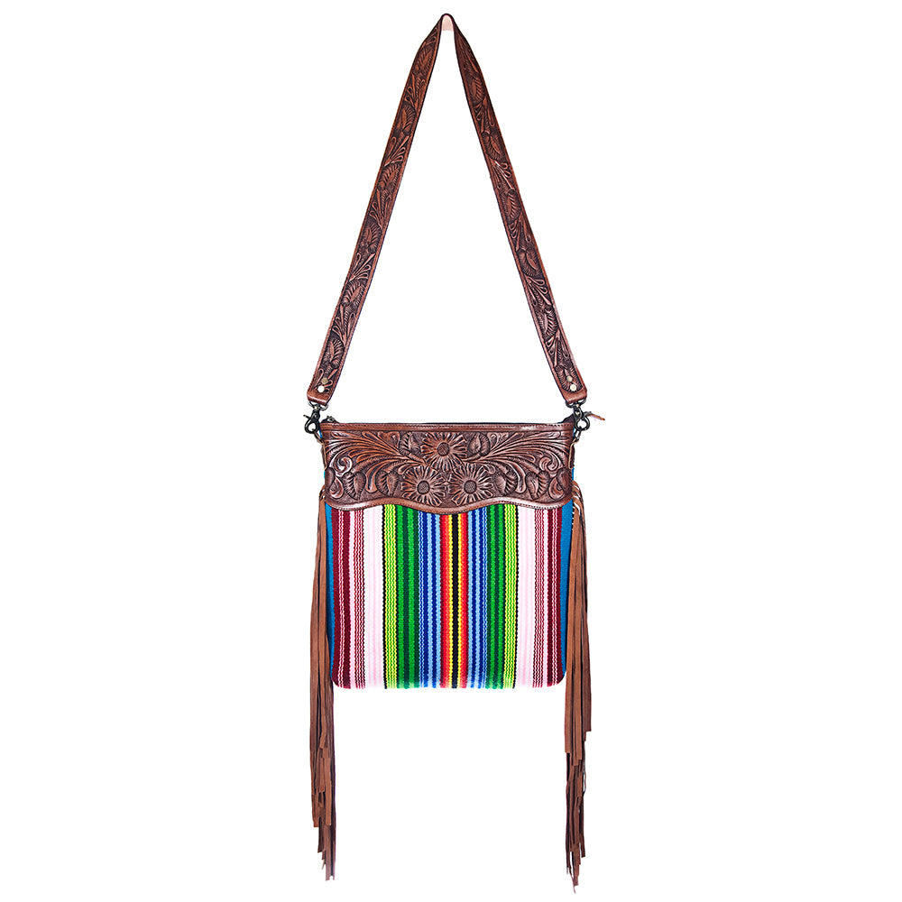American Darling ADBGZ108R Signature Crossbody Hand Tooled Saddle Blanket Genuine Leather Women Bag Western Handbag Purse