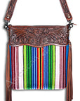 American Darling ADBGZ108R Signature Crossbody Hand Tooled Saddle Blanket Genuine Leather Women Bag Western Handbag Purse