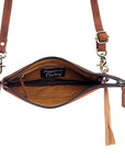 American Darling Small Crossbody Hand Tooled Hair On Genuine Leather Women Bag Western Handbag Purse