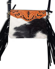 American Darling Small Crossbody Hand Tooled Hair On Genuine Leather Women Bag Western Handbag Purse