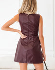Vegan Leather Sleeveless Mini Dress
