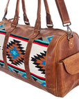 American Darling Women's Duffel Bag Western Saddle Blanket Genuine Leather Handbag