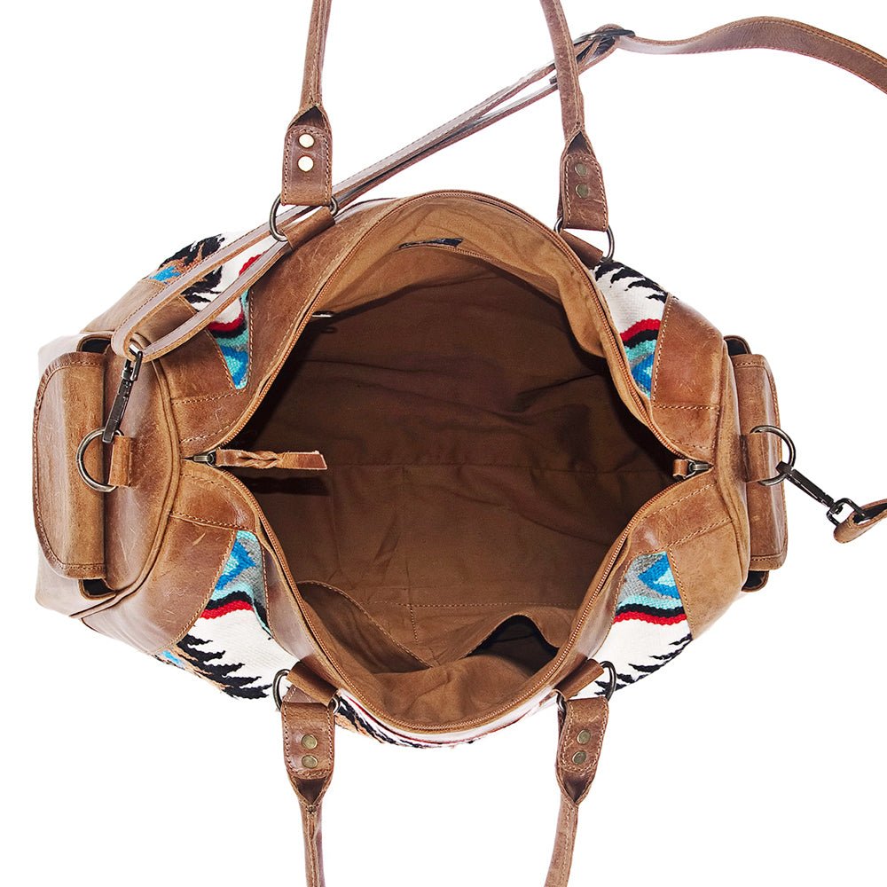 American Darling Women's Duffel Bag Western Saddle Blanket Genuine Leather Handbag