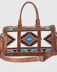 American Darling Women's Duffel Bag Western Saddle Blanket Genuine Leather Handbag