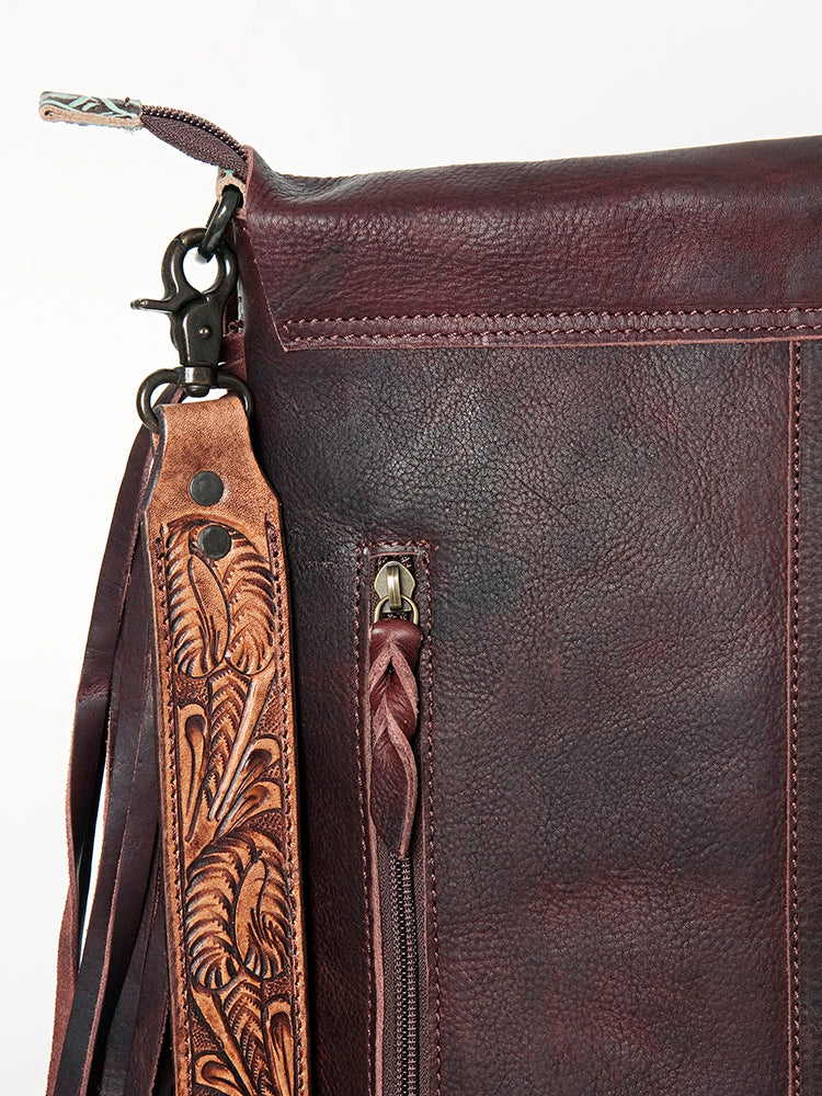 American Darling ADBGZ128 Large Crossbody Hand Tooled Genuine Leather Women Bag Western Handbag Purse