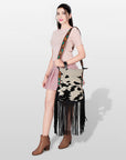 American Darling ADBGZ132BKW Large Crossbody Hair On Genuine Leather Women Bag Western Handbag Purse